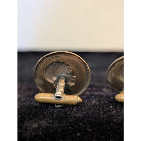 Vintage Roman Centurion Soldier Brass Cuff Links - Picture 8 of 8